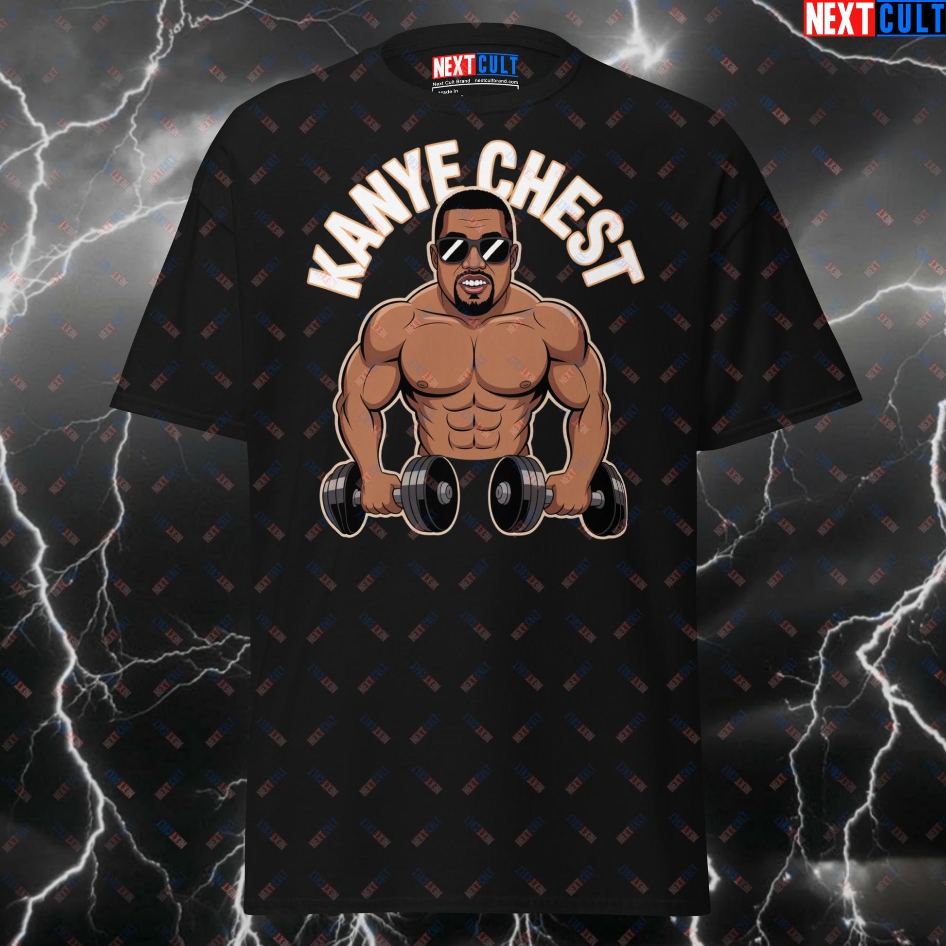 Funny Gym Shirt - Kanye Chest Pump Cover T-Shirt for Lifters, Gym Meme Tee for Workout Gains & Bodybuilding Bros T-shirts Bodybuilding Fitness Gym Hip Hop Kanye West Pump Cover Workout Next Cult Brand