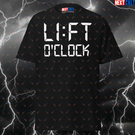 Funny Gym Shirt - Lift O'clock Pump Cover T-Shirt for Gym Bros - Meme Workout Tee for Bodybuilding & Powerlifting Gains T-shirts Fitness Gym Pump Cover Workout Next Cult Brand