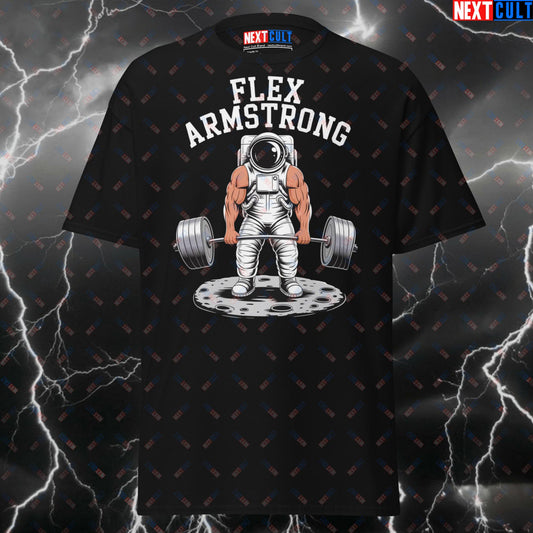 Funny Gym Shirt for Lifters – Flex Armstrong Astronaut Moon Huge Arms Pump Cover T-Shirt – Meme Gymbro Workout Tee T-shirts Bodybuilding Fitness Gym Pump Cover Workout Next Cult Brand