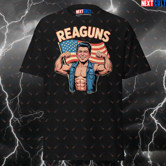 Reaguns Patriotic Gym T-Shirt - Funny 4th of July Pump Cover for Lifters, USA Fitness Meme Tee T-shirts 4th of July Bodybuilding Fitness Gym Pump Cover Workout Next Cult Brand