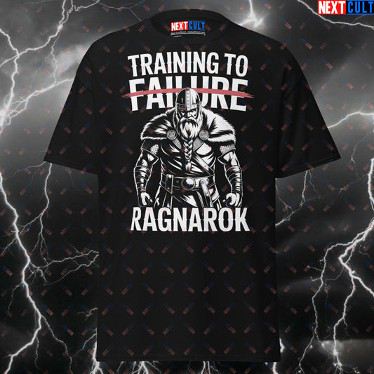 Funny Viking Gym T-Shirt - Training to Ragnarok Pump Cover Tee for Lifters, Gymbros & Fitness Gains T-shirts Bodybuilding Fitness Gym Pump Cover Vikings Workout Next Cult Brand