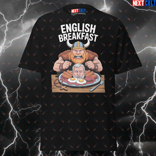 Funny Viking Gym Shirt - Eat English for Breakfast T-Shirt - Norse Gymbro Meme Tee - Workout Pump Cover Top for Lifters T-shirts Bodybuilding Fast Food Fitness Gym Pump Cover Vikings Workout Next Cult Brand