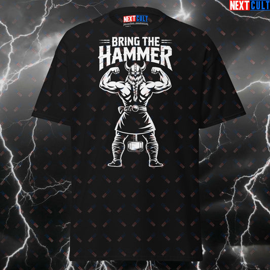 Bring The Hammer Funny Viking Gym Shirt - Norse Pump Cover Tee for Lifters, Gymbros & Fitness Gains T-shirts Bodybuilding Fitness Gym Pump Cover Vikings Workout Next Cult Brand