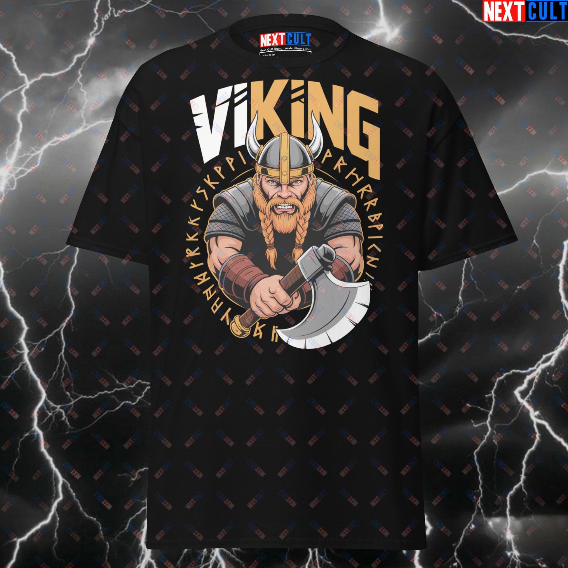 Viking King Gym T-Shirt - Funny Norse Workout Tee for Lifters & Gymbros - Pump Cover Fitness Shirt for Bodybuilding Gains T-shirts Bodybuilding Fitness Gym Pump Cover Vikings Workout Next Cult Brand