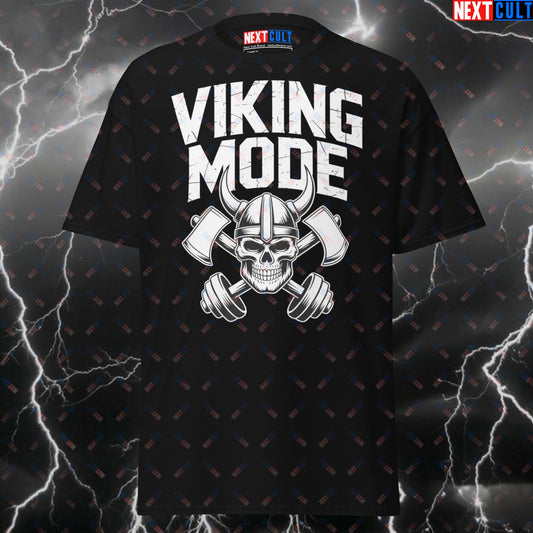 Viking Mode Funny Gym T-Shirt - Norse Pump Cover Tee for Lifters & Gymbros - Fitness Meme Workout Shirt T-shirts Bodybuilding Fitness Gym Pump Cover Vikings Workout Next Cult Brand