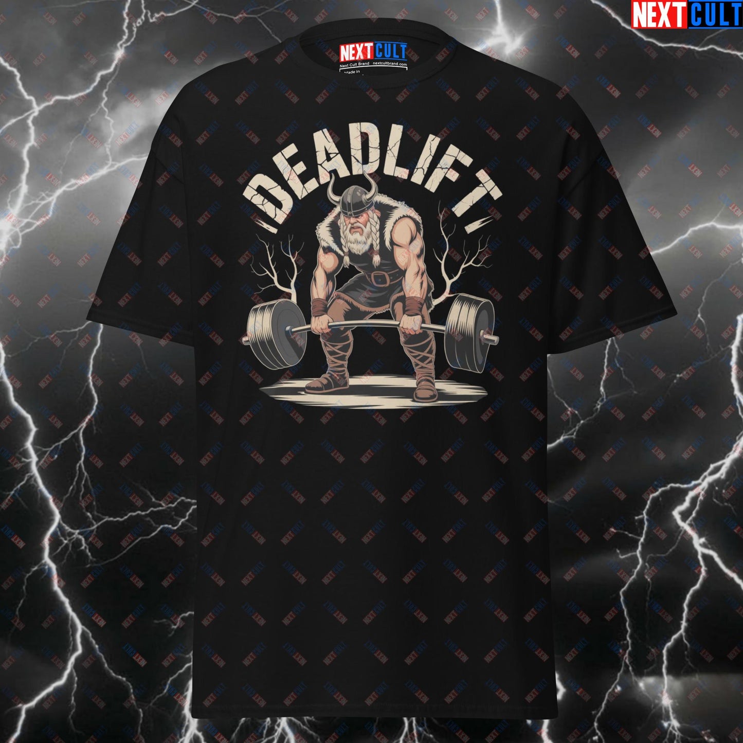 Funny Viking Deadlift Gym T-Shirt - Norse Powerlifting Tee for Gym Bros & Pump Cover Meme Shirt T-shirts Bodybuilding Fitness Gym Leg Day Powerlifting Pump Cover Vikings Workout Next Cult Brand