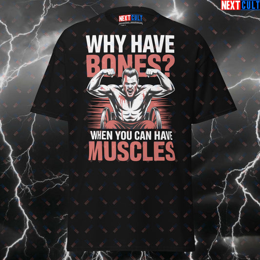 Why Have Bones When You Can Have Muscles Funny Viking Gym T-Shirt - Ivar The Boneless Meme Tee for Lifters & Gymbros T-shirts Bodybuilding Fitness Gym Pump Cover TV Vikings Workout Next Cult Brand
