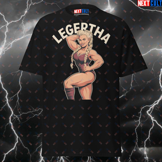 Lagertha Leg Day T-Shirt - Funny Viking Gym Shirt for Lifters & Big Leg Gains - Norse Meme Pump Cover Tee T-shirts Bodybuilding Fitness Gym Leg Day Pump Cover TV Vikings Workout Next Cult Brand