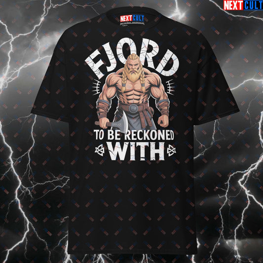 Fjord To Be Reckoned With Viking Gym T-Shirt - Funny Workout Pump Cover Tee for Lifters & Gymbros T-shirts Bodybuilding Fitness Gym Pump Cover Vikings Workout Next Cult Brand