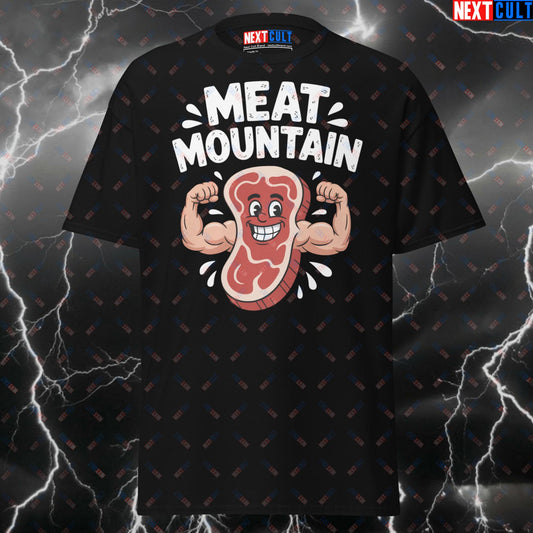Meat Mountain Gym Shirt - Funny Gymbro Pump Cover Tee for Lifters, Bodybuilding & Powerlifting Gains T-shirts Bodybuilding Fast Food Fitness Gym Pump Cover Workout Next Cult Brand