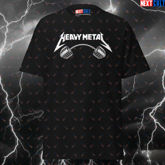 Heavy Metal Gym T-Shirt - Funny Gymbro Pump Cover Tee for Lifters, Workout & Bodybuilding Meme Shirt T-shirts Bodybuilding Fitness Gym Powerlifting Pump Cover Rock Music Workout Next Cult Brand
