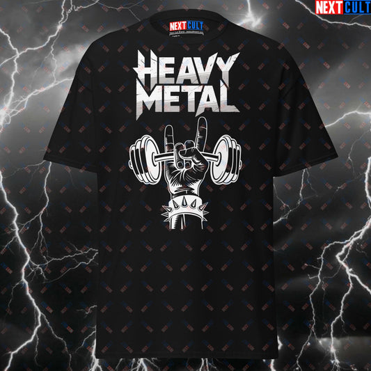 Heavy Metal Gym T-Shirt - Funny Rock On Workout Tee for Lifters & Gymbros - Pump Cover Meme Shirt T-shirts Bodybuilding Fitness Gym Pump Cover Rock Music Workout Next Cult Brand