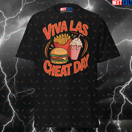 Viva Las Cheat Day T-Shirt - Funny Gym Shirt & Pump Cover for Lifters, Bodybuilding & Powerlifting Gains T-shirts Bodybuilding Bulking Elvis Presley Fast Food Fitness Gym Pump Cover Rock Music Workout Next Cult Brand