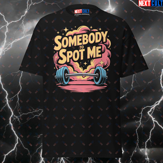 Somebody To Spot Me Queen Rock Music Meme Tee for Lifters, Gymbro Pump Cover Workout Top T-shirts Bodybuilding Fitness Gym Powerlifting Pump Cover Queen Rock Music Workout Next Cult Brand