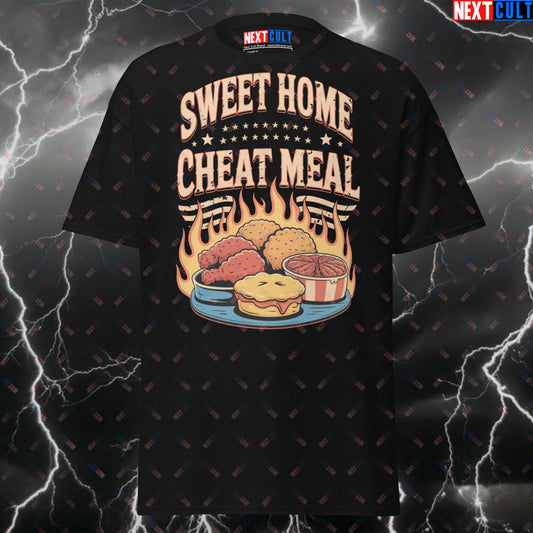 Sweet Home Cheat Meal Funny Gym Shirt – Lynyrd Skynyrd Southern Food Meme Tee for Lifters & Gymbros Pump Cover Workout Top T-shirts Bodybuilding Bulking Fast Food Fitness Gym Lynyrd Skynyrd Pump Cover Rock Music Workout Next Cult Brand