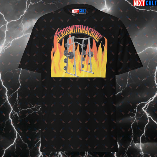Funny Aerosmith Smith Machine Gym T-Shirt - Rock Music Workout Tee for Lifters & Gymbros - Pump Cover Meme Top T-shirts Aerosmith Bodybuilding Fitness Gym Pump Cover Rock Music Workout Next Cult Brand