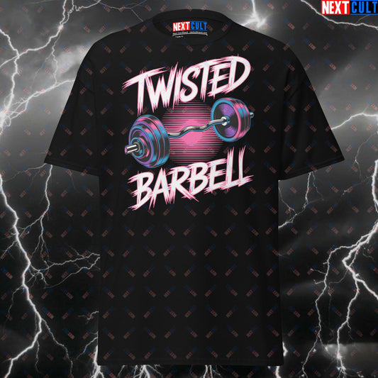 Twisted Barbell Biceps Tee | Heavy Metal Pump Cover for Lifters & Gymbros | EZ-Curl Bar Meme Shirt T-shirts Bodybuilding Fitness Gym Pump Cover Rock Music Twisted Sister Workout Next Cult Brand