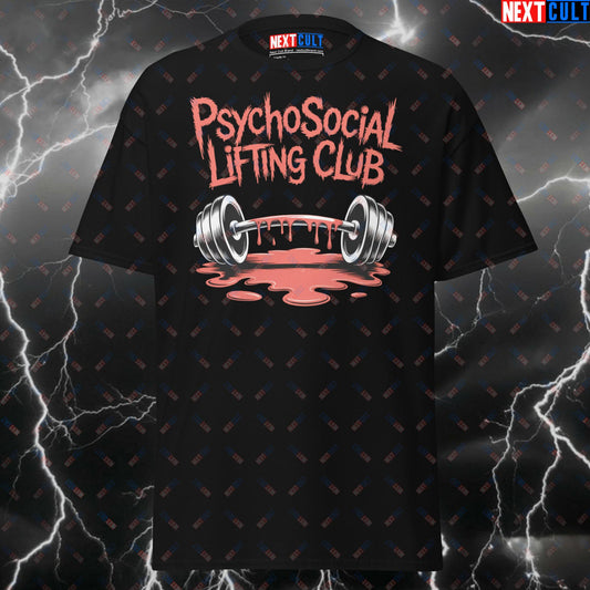 Psychosocial Lifting Club Gym Shirt – Funny Slipknot Pump Cover Tee for Heavy Metal Lifters & Gymbros T-shirts Bodybuilding Fitness Gym Powerlifting Pump Cover Rock Music Slipknot Workout Next Cult Brand