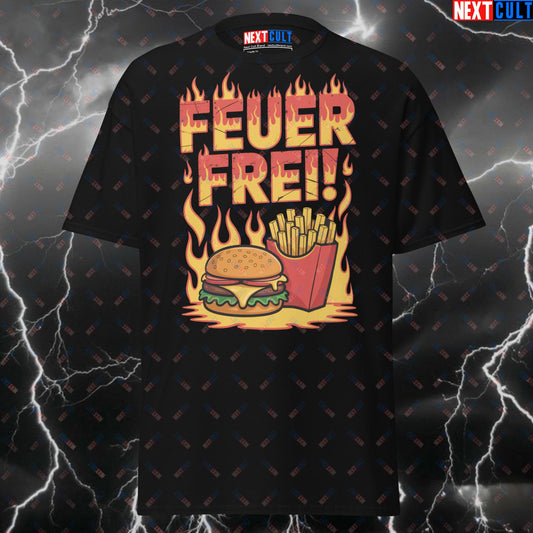 Feur Frei Gym T-Shirt - Funny Rammstein Pump Cover Tee for Lifters, Bulking & Heavy Metal Gains T-shirts Bodybuilding Bulking Fast Food Fitness Gym Pump Cover Rammstein Rock Music Workout Next Cult Brand