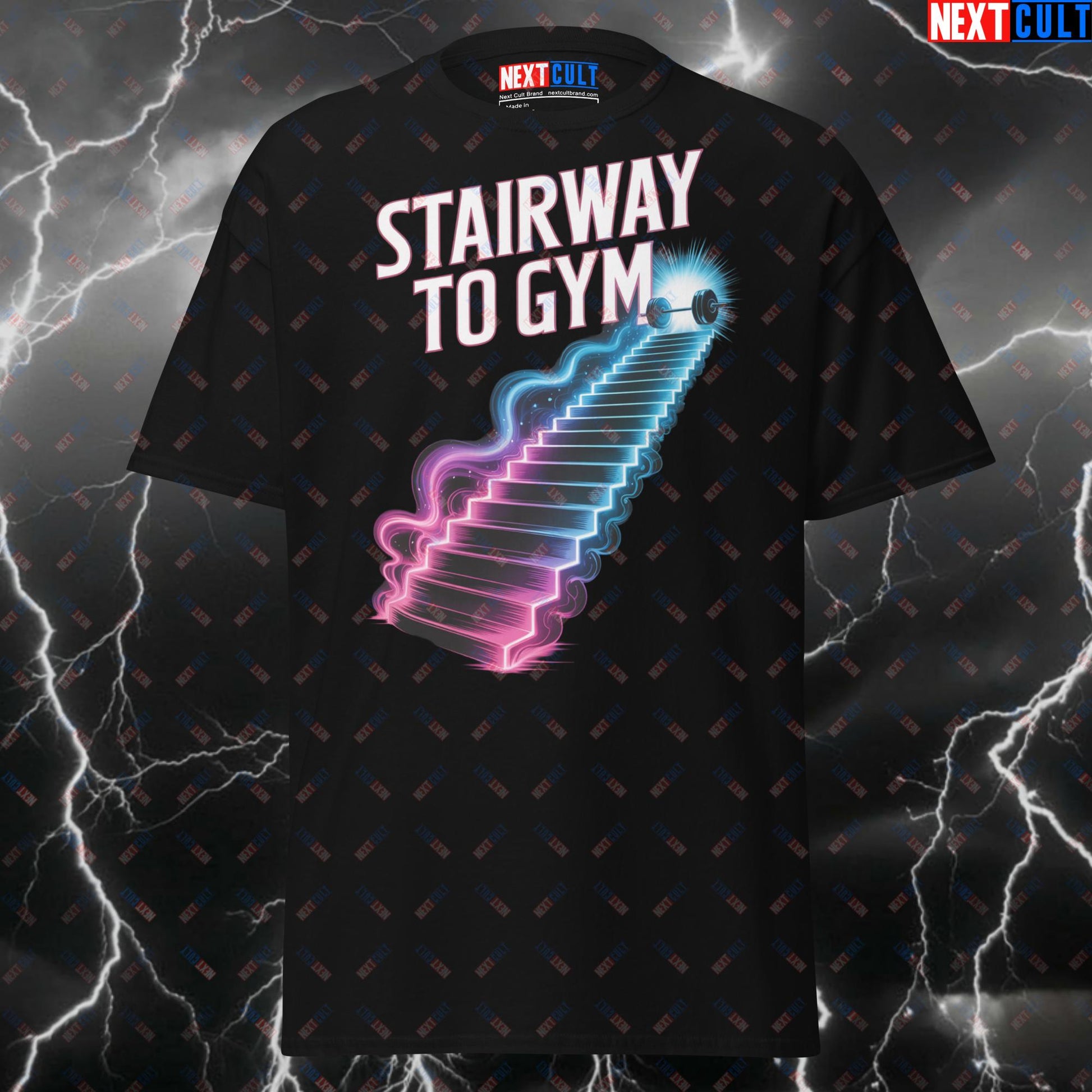 Stairway To Gym Funny Gym Shirt – Led Zeppelin Rock Music Workout Tee for Lifters & Gymbros – Pump Cover T-Shirt T-shirts Bodybuilding Fitness Gym Led Zeppelin Powerlifting Pump Cover Rock Music Workout Next Cult Brand