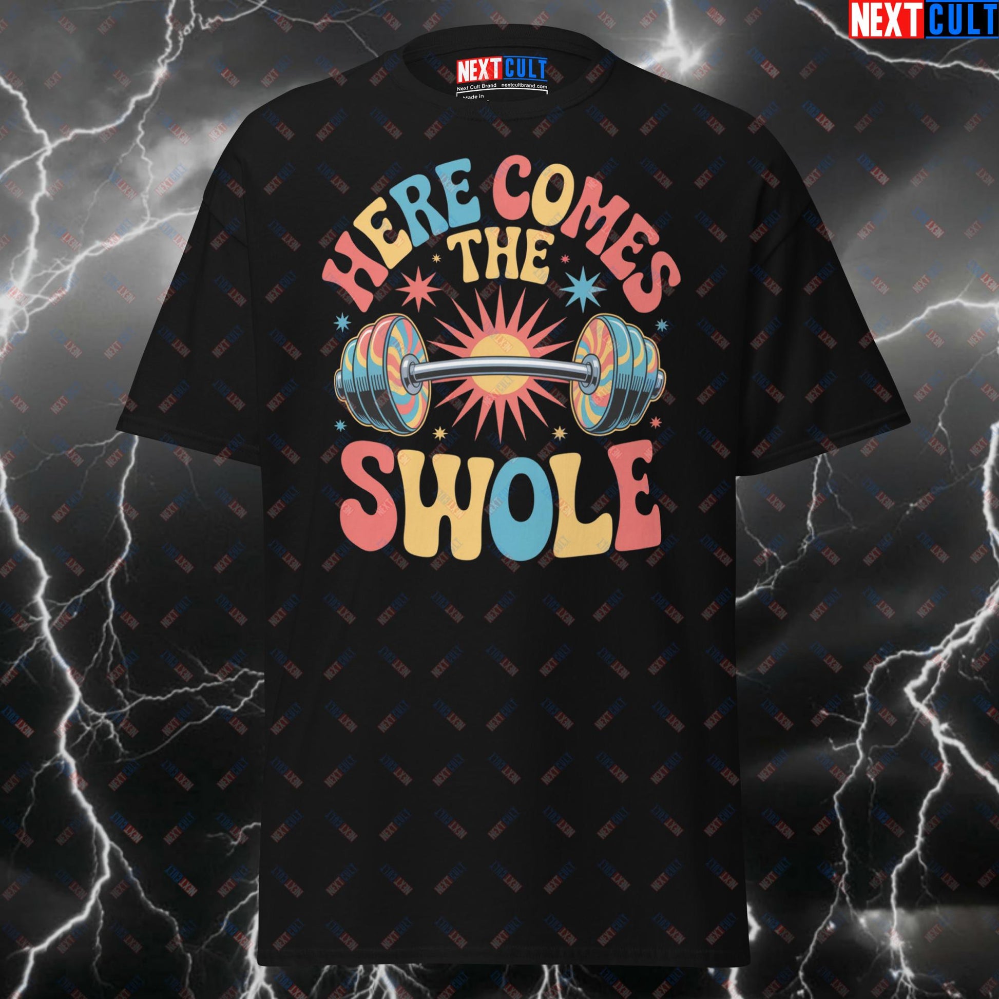 Here Comes The Swole Funny Gym Shirt – Beatles-Inspired Workout Tee for Lifters, Gymbro Meme Pump Cover Top T-shirts Bodybuilding Fitness Gym Pump Cover Rock Music The Beatles Workout Next Cult Brand