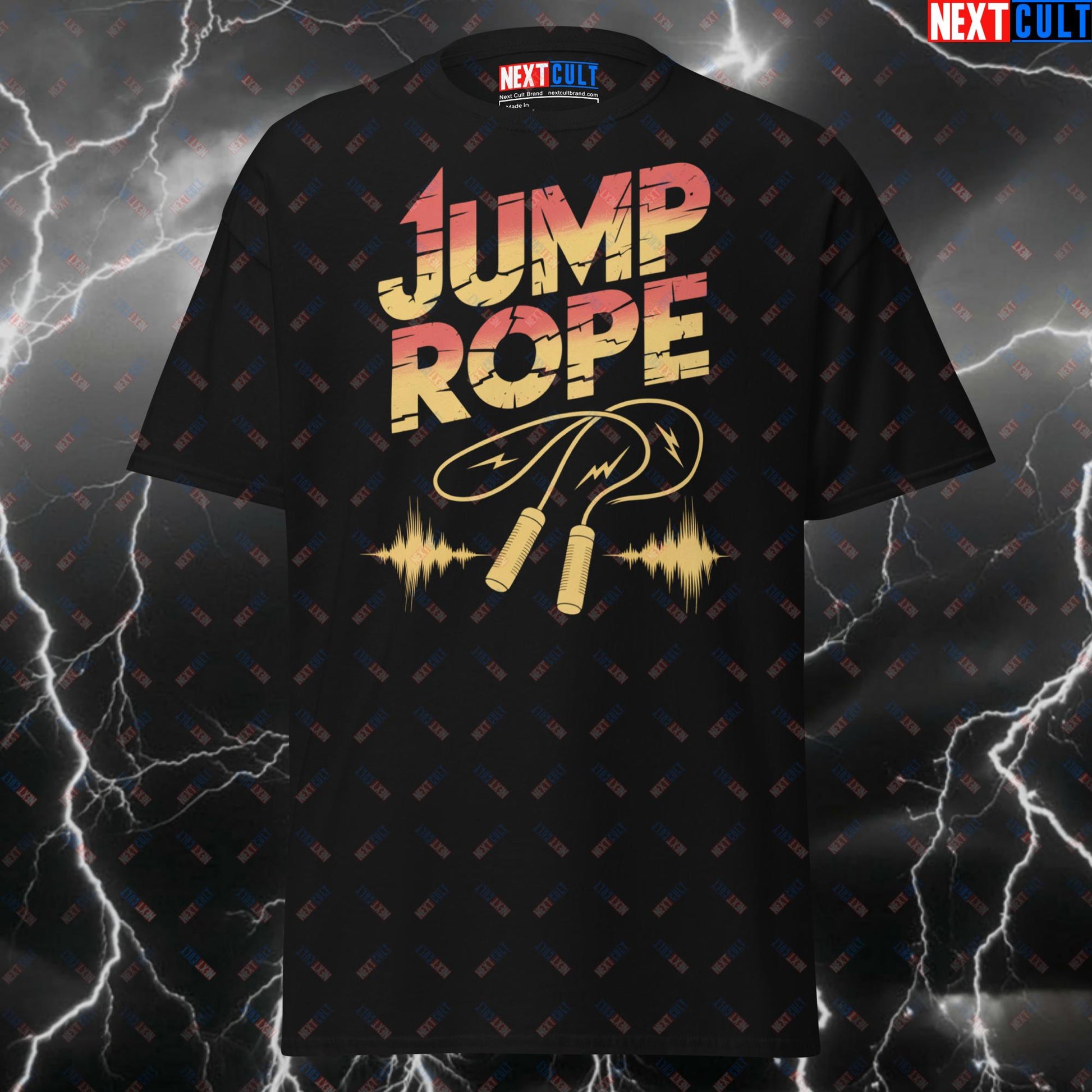 Jump Rope Cardio Van Halen Rock Music Gymbro Meme Top for Lifters & Gains - Funny Gym Shirt & Pump Cover Tee T-shirts Bodybuilding Cardio Fitness Gym Pump Cover Rock Music Workout Next Cult Brand