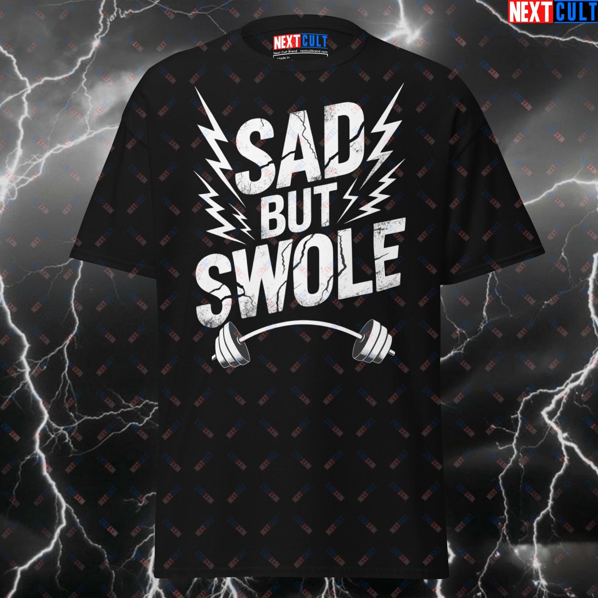 Sad But Swole Funny Gym T-Shirt – Heavy Metal Pump Cover for Lifters, Metallica Gymbro Meme Tee for Workout & Gains T-shirts Bodybuilding Fitness Gym Metallica Pump Cover Rock Music Workout Next Cult Brand