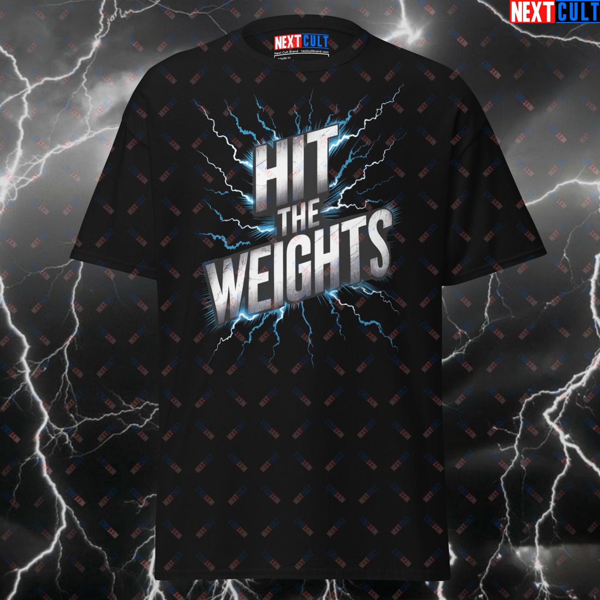 Hit The Weights Funny Gym T-Shirt - Metallica Heavy Metal Workout Tee for Lifters & Gymbros - Pump Cover Meme Top T-shirts Bodybuilding Fitness Gym Metallica Pump Cover Rock Music Workout Next Cult Brand
