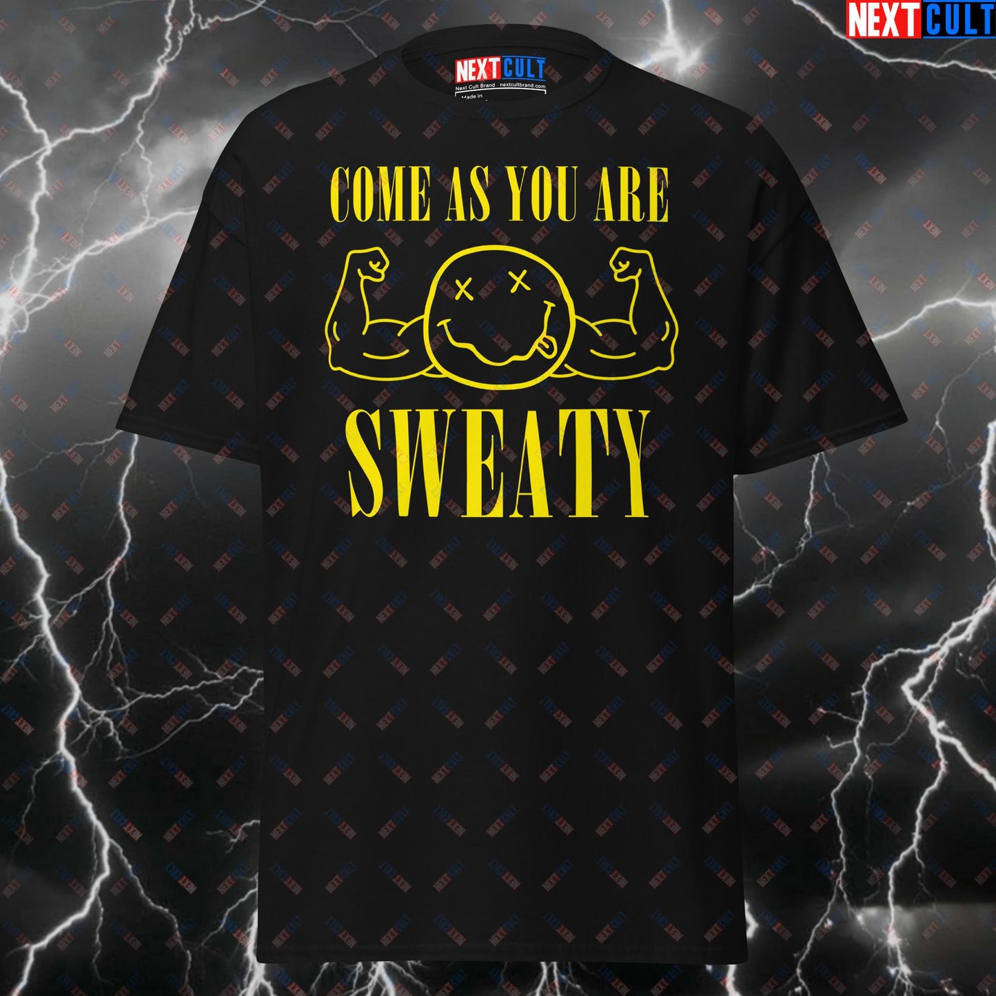 Come As You Are Sweaty Nirvana Grunge Tee - Pump Cover Gymbro Workout Fitness Meme Top for Lifters - Funny Gym Shirt T-shirts Bodybuilding Fitness Gym Nirvana Pump Cover Rock Music Workout Next Cult Brand