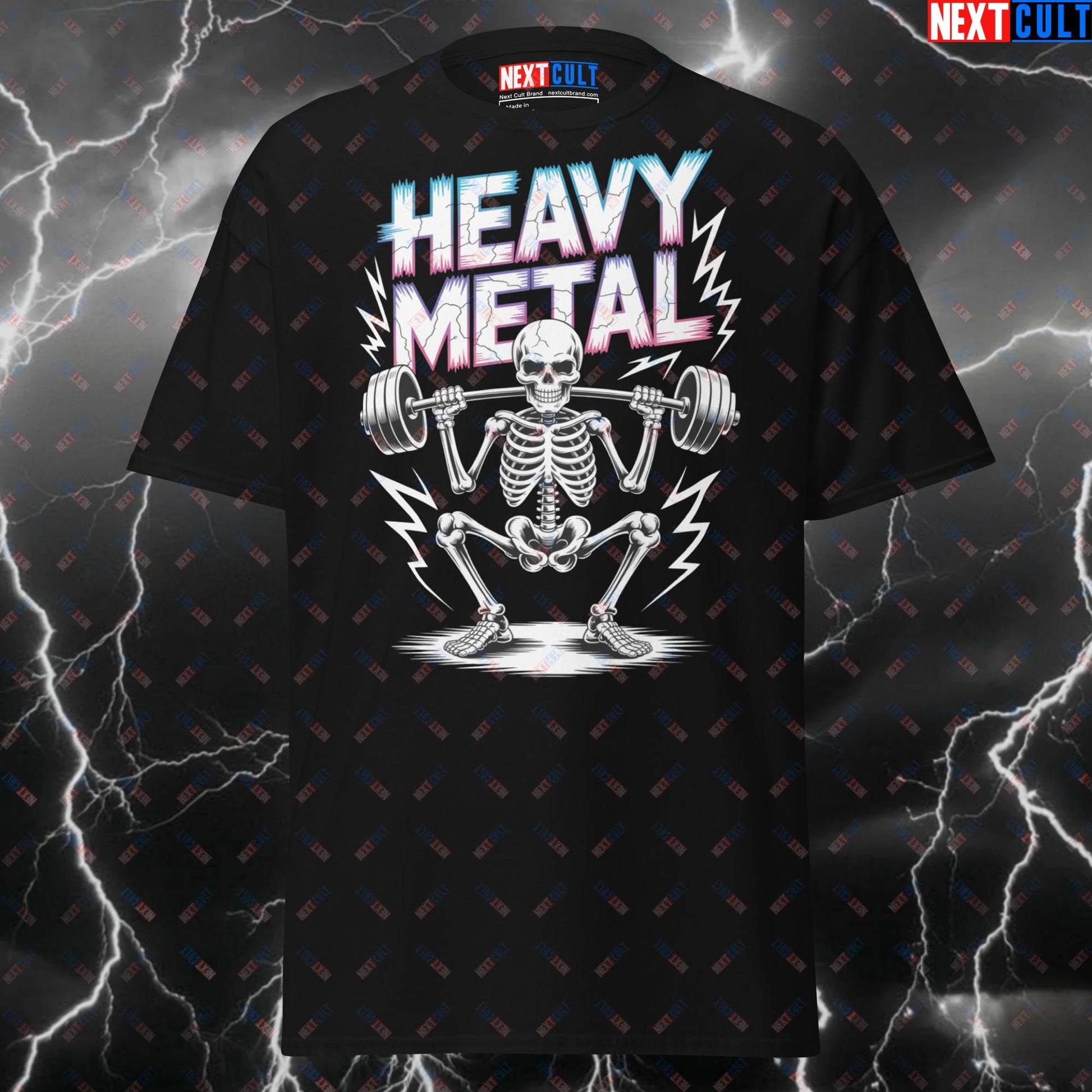 Heavy Metal Leg Day T-Shirt - Funny Gym Shirt for Squats & Gains - Pump Cover Tee for Lifters & Gymbros T-shirts Bodybuilding Fitness Gym Halloween Leg Day Powerlifting Pump Cover Rock Music Workout Next Cult Brand