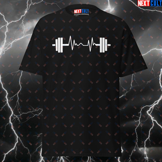 Funny Gym Shirt & Pump Cover – Barbell Heartbeat T-Shirt for Lifters, Gymbros & Fitness Meme Lovers T-shirts Bodybuilding Fitness Gym Powerlifting Pump Cover Workout Next Cult Brand