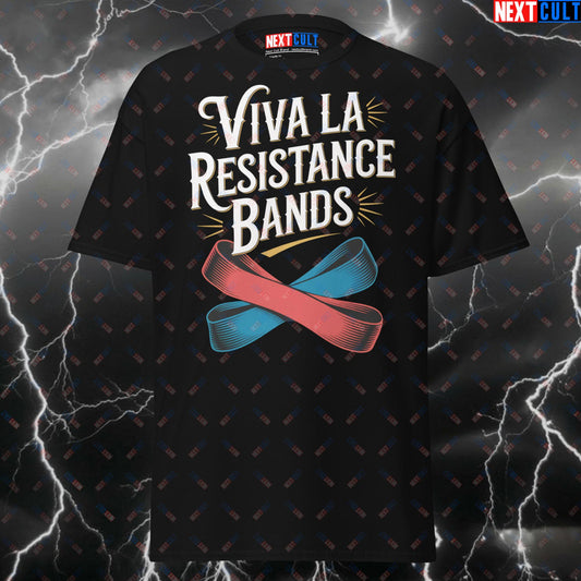 Viva La Resistance Bands Funny Gym T-Shirt – Pump Cover Tee for Lifters, Bodybuilding Meme Shirt, Workout Top T-shirts Bodybuilding Fitness Functional Fitness Gym Pump Cover Workout Next Cult Brand