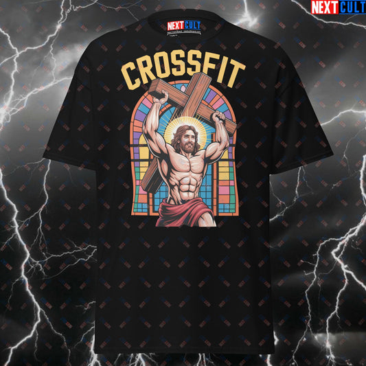 Funny Gym T-Shirt - Crossfit Jesus Christ Pump Cover Tee for Gym Bros, Lifters & Fitness Meme Lovers T-shirts Bodybuilding Easter Fitness Functional Fitness Gym Jesus Pump Cover Workout Next Cult Brand