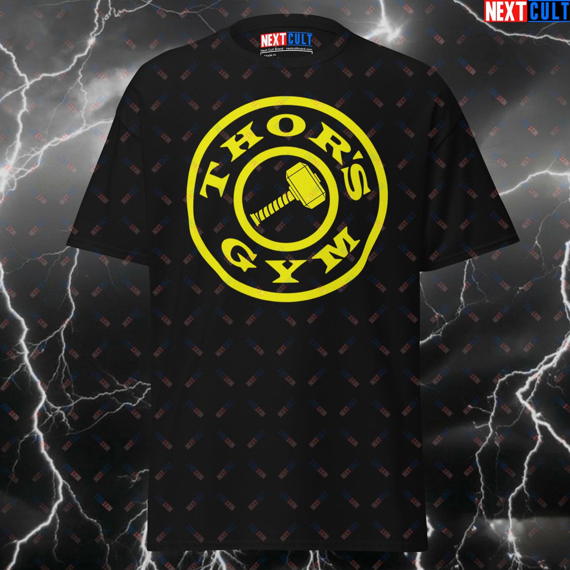 Thor's Gym Funny Gym T-Shirt - Bodybuilding Pump Cover Tee for Lifters, Gym Bros & Fitness Meme Lovers T-shirts Avengers Bodybuilding Films Fitness Gym Powerlifting Pump Cover Superheroes Thor Workout Next Cult Brand