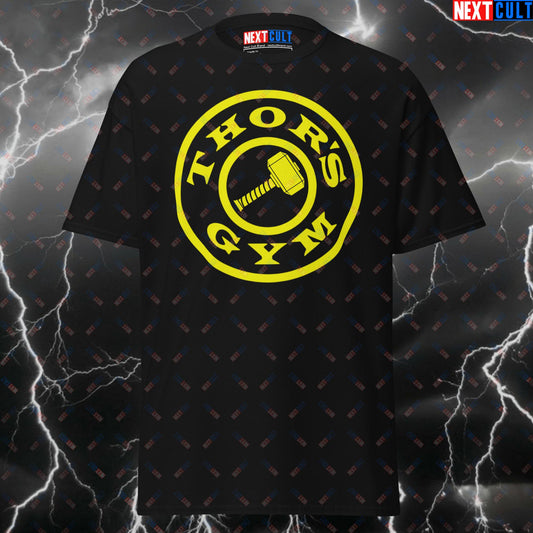 Thor's Gym Funny Gym T-Shirt - Bodybuilding Pump Cover Tee for Lifters, Gym Bros & Fitness Meme Lovers T-shirts Avengers Bodybuilding Films Fitness Gym Powerlifting Pump Cover Superheroes Thor Workout Next Cult Brand