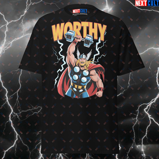 Worthy Gym Hero Thor Pump Cover T-Shirt – Funny Superhero Comic Book Tee for Lifters & Gymbros T-shirts Avengers Bodybuilding Films Fitness Gym Pump Cover Superheroes Thor Workout Next Cult Brand