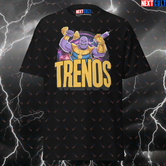 Trenos Thanos Not Natty Meme Tee for Lifters | Gymbro Pump Cover Workout Top T-shirts Bodybuilding Films Fitness Gym Pump Cover Steroids Superheroes Thanos Workout Next Cult Brand