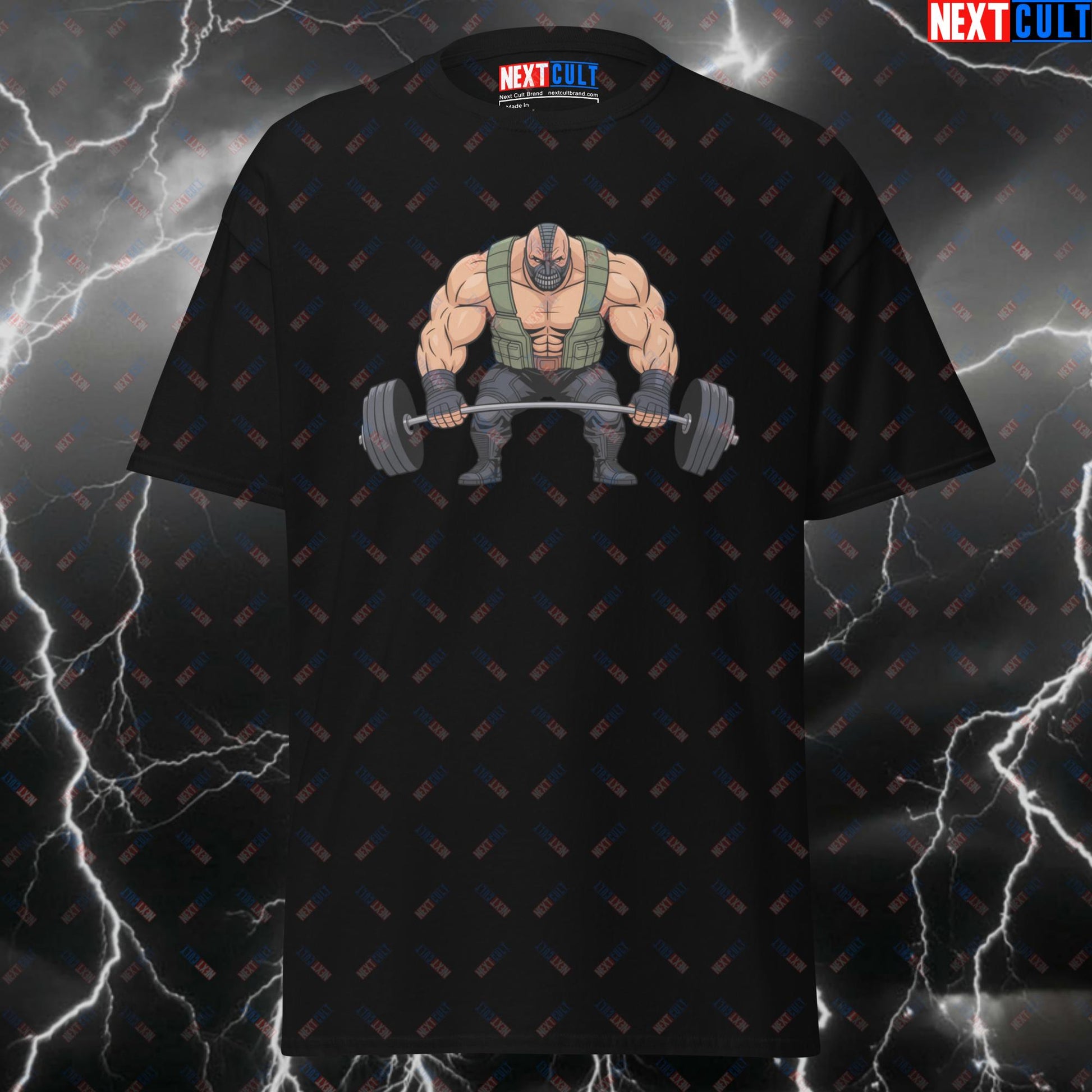 Funny Bane Gym Hero T-Shirt - Superhero Comic Book Workout Tee for Lifters - Meme Pump Cover Top for Fitness & Gains T-shirts Bane Bodybuilding Films Fitness Gym Leg Day Powerlifting Pump Cover Superheroes Workout Next Cult Brand