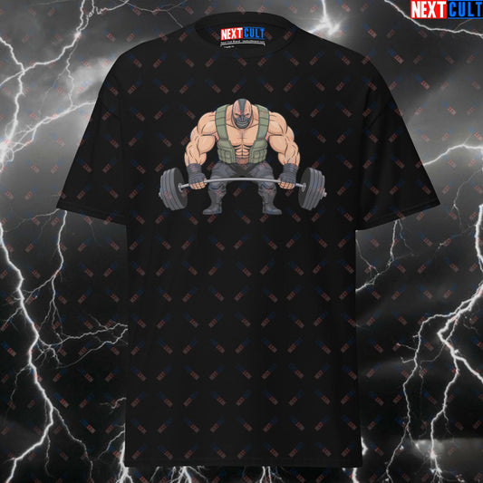 Funny Bane Gym Hero T-Shirt - Superhero Comic Book Workout Tee for Lifters - Meme Pump Cover Top for Fitness & Gains T-shirts Bane Bodybuilding Films Fitness Gym Leg Day Powerlifting Pump Cover Superheroes Workout Next Cult Brand