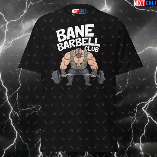 Bane Barbell Club Gym Hero T-Shirt – Funny Superhero Comic Book Tee for Lifters & Gymbros – Pump Cover Workout Top T-shirts Bane Bodybuilding Films Fitness Gym Powerlifting Pump Cover Superheroes Workout Next Cult Brand
