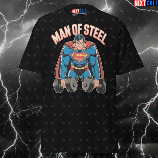 Funny Gym Shirt - Man Of Steel Superman Pump Cover Tee for Gym Heroes, Lifters & Fitness Meme Lovers T-shirts Bodybuilding Films Fitness Gym Justice League Pump Cover Superheroes Superman Workout Next Cult Brand