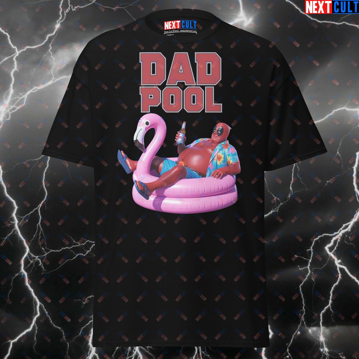 Deadpool Dad Pool Pump Cover Tee for Gym Bros, Lifters & Fitness Meme Lovers - Funny Gym T-Shirt T-shirts Beer Deadpool Father's Day Films Fitness Gym Pump Cover Superheroes Workout Next Cult Brand
