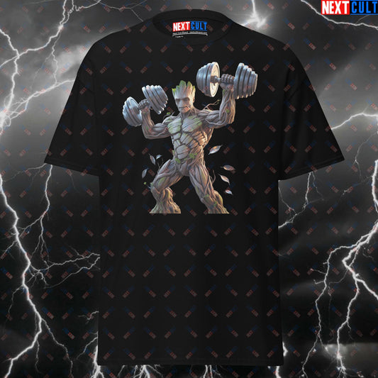 Groot Grow Stronger Workout Tee for Lifters | Gym Hero Pump Cover | Fitness Meme Shirt for Gymbros - Funny Gym T-Shirt T-shirts Bodybuilding Films Fitness Gym Pump Cover Superheroes Workout Next Cult Brand