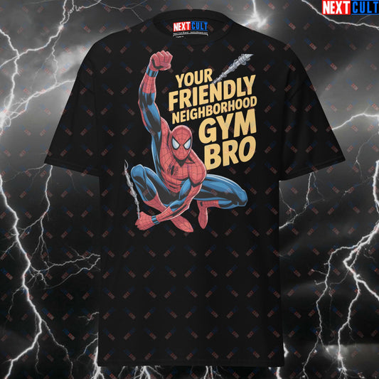 Your Friendly Neighborhood Gym Bro | Spider-Man Meme Tee for Lifters & Fitness Fans | Pump Cover Workout Top - Funny Gym T-Shirt T-shirts Avengers Bodybuilding Films Fitness Gym Pump Cover Spiderman Superheroes Workout Next Cult Brand