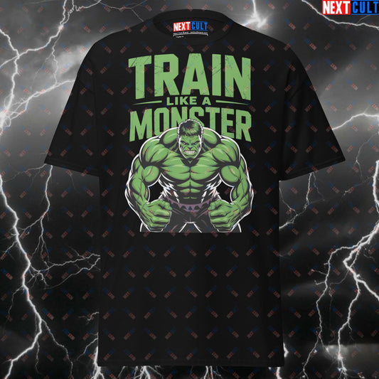 Train Like A Monster Funny Gym T-Shirt – Hulk-Inspired Pump Cover for Gym Bros, Lifters & Fitness Heroes T-shirts Avengers Bodybuilding Films Fitness Gym Hulk Powerlifting Pump Cover Superheroes Workout Next Cult Brand