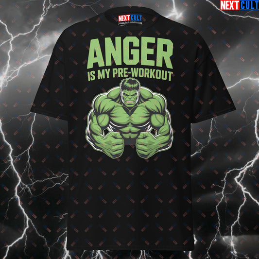 Anger Is My Preworkout T-Shirt - Funny Gym Shirt for Lifters, Hulk-Inspired Pump Cover Tee for Gym Bros & Fitness Gains T-shirts Avengers Bodybuilding Films Fitness Gym Hulk Pump Cover Superheroes Workout Next Cult Brand