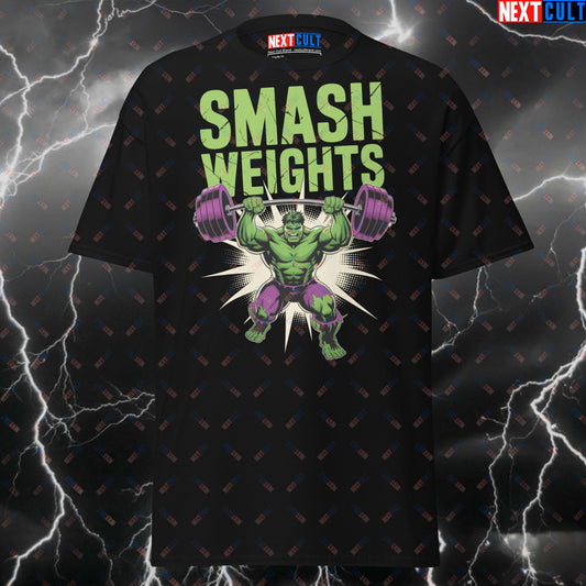 Smash Weights Like Hulk Funny Gym T-Shirt – Superhero Gym Hero Pump Cover Tee for Lifters & Gymbros T-shirts Avengers Bodybuilding Films Fitness Gym Hulk Powerlifting Pump Cover Superheroes Workout Next Cult Brand