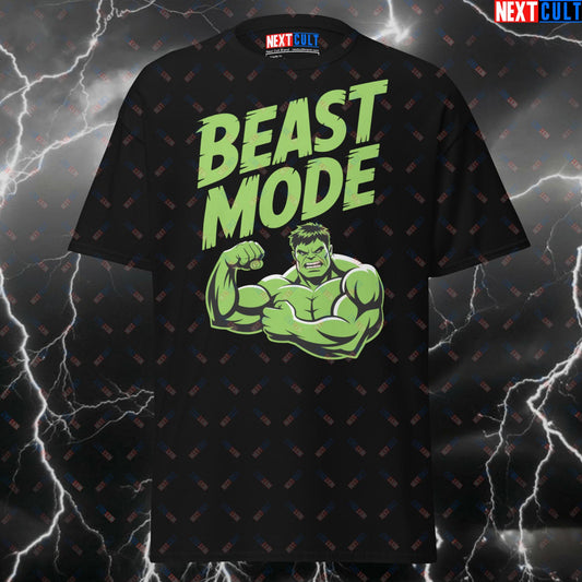 Beast Mode Hulk Gym Hero T-Shirt - Funny Superhero Comic Book Pump Cover Tee for Gym Workout & Fitness Gains T-shirts Avengers Bodybuilding Films Fitness Gym Hulk Powerlifting Pump Cover Superheroes Workout Next Cult Brand
