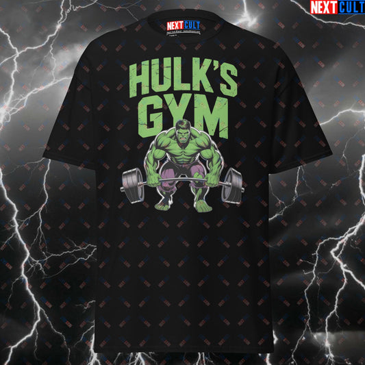 Hulk's Gym Hero Funny T-Shirt – Superhero Comic Book Workout Tee for Lifters & Gym Bros – Pump Cover Fitness Top T-shirts Avengers Bodybuilding Films Fitness Gym Hulk Powerlifting Pump Cover Superheroes Workout Next Cult Brand