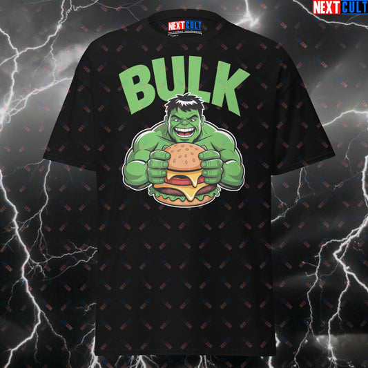 Hulk-Inspired Bulk & Fast Food Tee for Lifters | Gym Hero Pump Cover | Bodybuilding Meme Shirt - Funny Gym T-Shirt T-shirts Avengers Bodybuilding Bulking Fast Food Films Fitness Gym Hulk Pump Cover Superheroes Workout Next Cult Brand